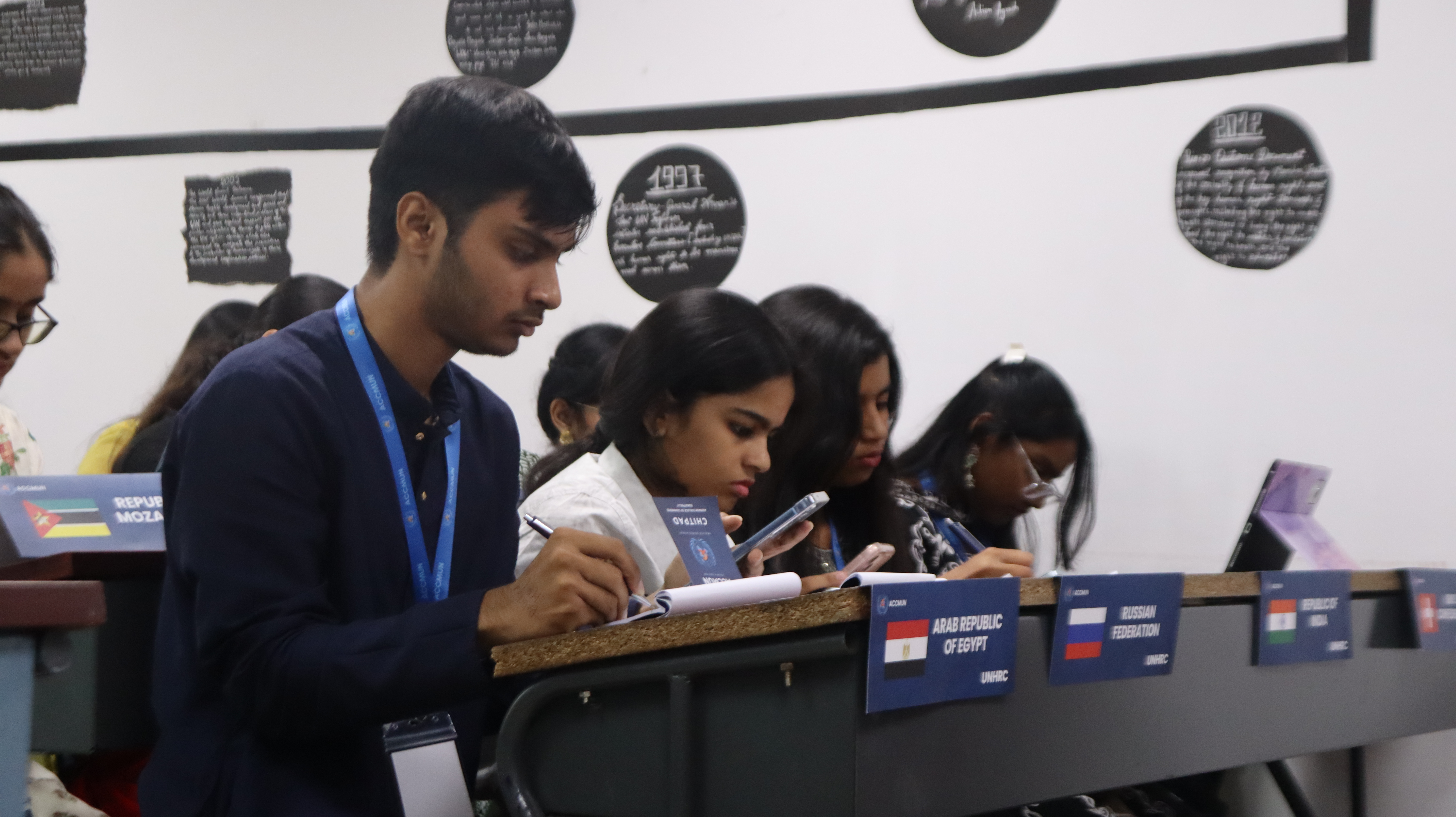 ACCMUN 4.0 delegates drafting in committee